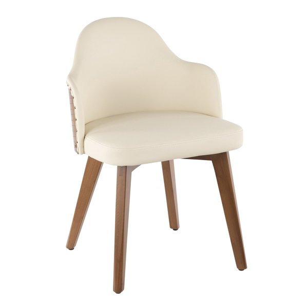 Lumisource Ahoy Chair in Walnut and Cream Faux Leather CH-AHOY WL+CR